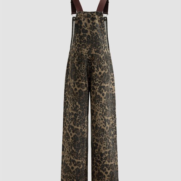 NWT CIDER Size S Leopard Print Overalls - Picture 3 of 8